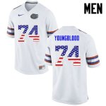 Men's Florida Gators #74 Jack Youngblood NCAA Nike White USA Flag Fashion Authentic Stitched College Football Jersey LQO0462KG